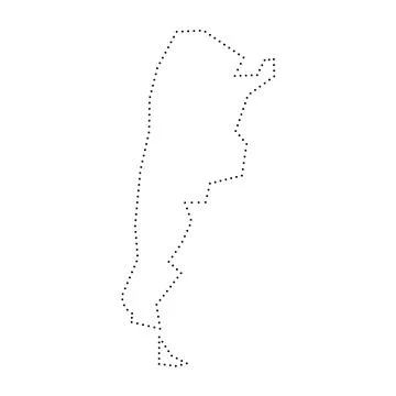 Argentina dotted outline vector map Stock Illustration
