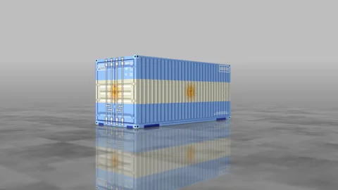 Argentina export cargo containers terminal loop Stock Footage 339072979