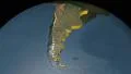 Argentina extruded. Blue Marble. 4k or 4k+ Resolution