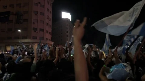 Argentina Fans celebrating with team 스톡 동영상 71258853