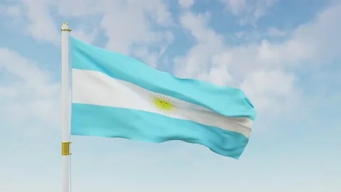 Argentina flag 3d rendering Video stock 172427150
