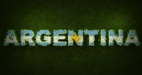 Argentina Flag is Appearing Over Growing Grasses Stock Footage 101744400