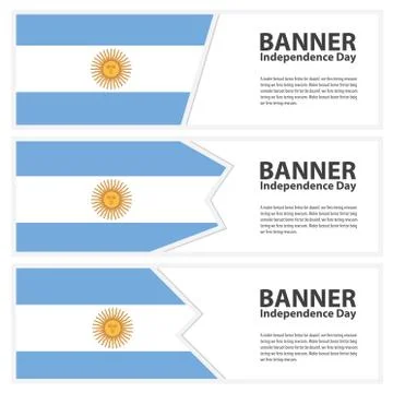 Argentina  Flag banners collection independence day Stock Illustration