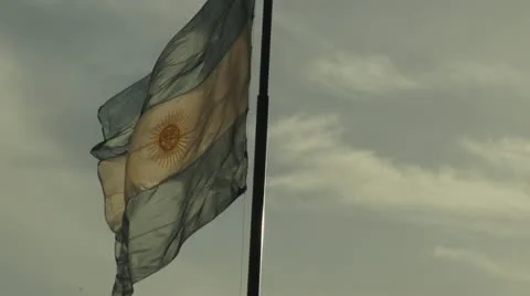 Argentina flag blowing in wind Video stock 18939105