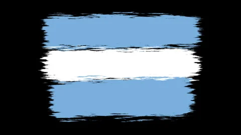 Argentina flag brush stroke animation against black background showing arti.. Stock Footage 338018410