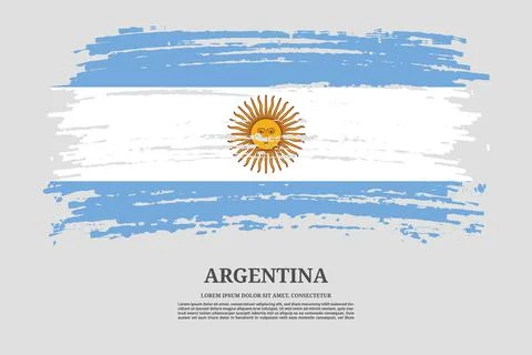 Argentina flag with brush stroke effect and information text poster, vector Illustrazione stock