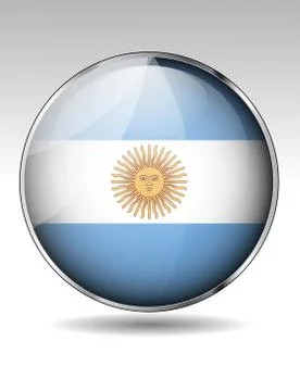 Argentina flag button Stock Illustration
