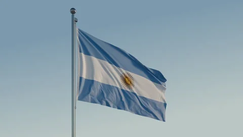 Argentina Flag: Cinematic Loopable Motion with Blue Sky in 4K ProRes 422 HQ 스톡 동영상 267464121