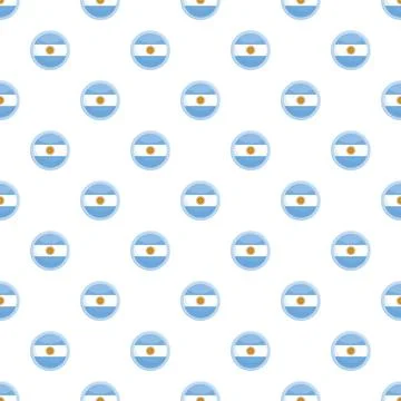 Argentina flag circles seamless repeating pattern background Stock Illustration