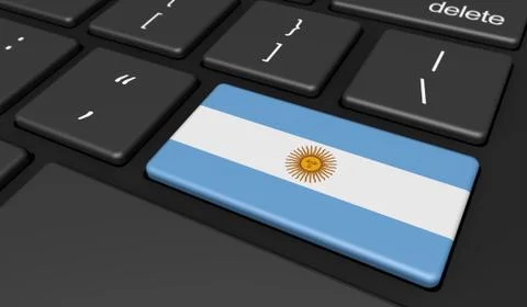 Argentina Flag Computer Button Key Stock Illustration