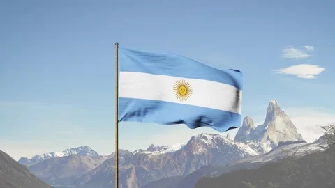 Argentina flag computer generated 3d animation Stock Footage 247715711