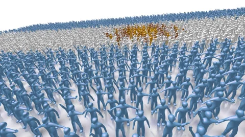 Argentina Flag Crowd Video stock 34595464