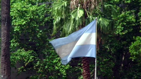 Argentina Flag flowing Stock Footage 518387