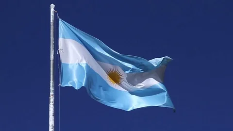Argentina flag Stock Footage 77047493