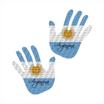 Argentina flag hand vector 库存插图