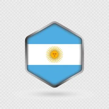 Argentina flag icon in hexagon shape. Stock Illustration