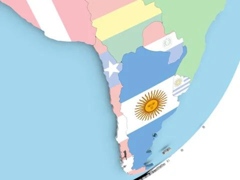 Argentina with flag Stock Illustration