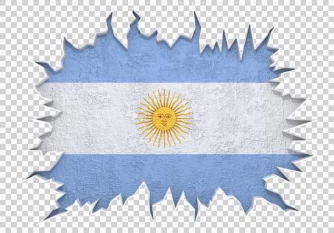 Argentina flag inside cracked wall 스톡 일러스트