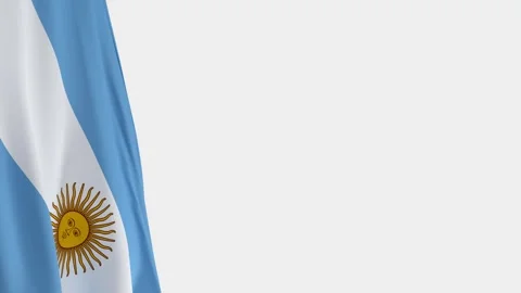 Argentina Flag on Left Side, Waving National Symbol with Copy Space 스톡 동영상 332641904