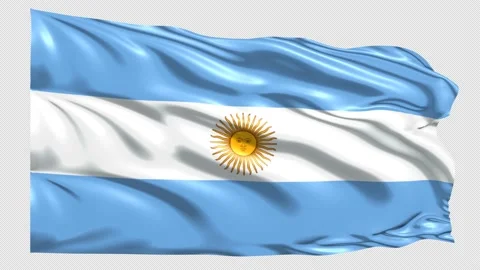 Argentina Flag Loop 4K UHD 3840 x 2160 with alpha channel Stock Footage 221452251