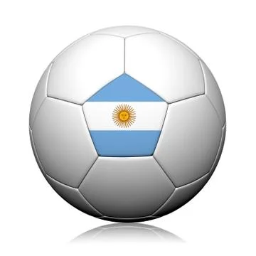 Argentina flag pattern 3d rendering of a soccer ball Stock Illustration