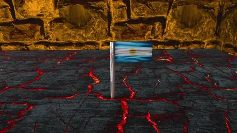 Argentina Flag Post - Dolly Shot Stock Footage 270538345