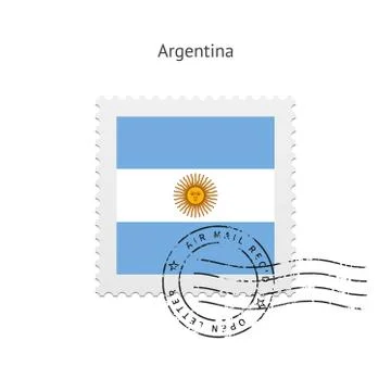 Argentina Flag Postage Stamp. Stock Illustration