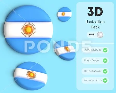Argentina flag Modello PSD
