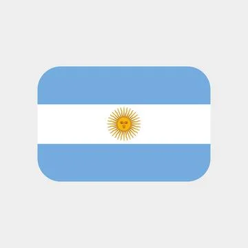 Argentina Flag Rounded Rectangle Icon Light Background Stock Illustration