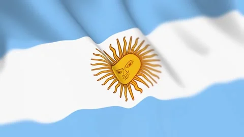 Argentina Flag Seamless Loop 4k 60fps on Sky Background Stock Footage 340348036
