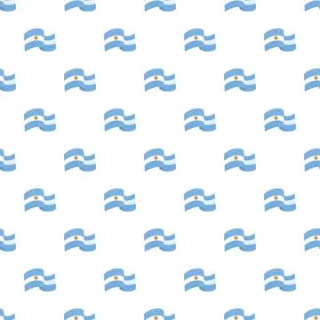 Argentina flag seamless pattern on white background Stock Illustration