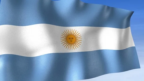 Argentina Flag - Set of 3 Angles with Masks [3WaveSeries] Stock Footage 103470684