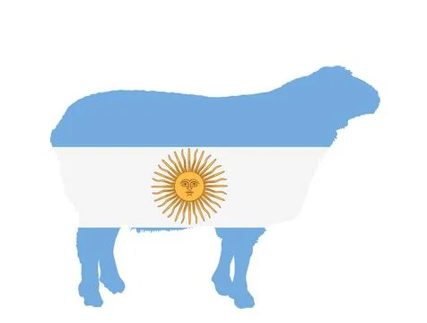 Argentina flag sheep vector silhouette illustration isolated イラスト素材