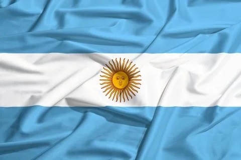 Argentina flag on a silk drape waving Stock Illustration