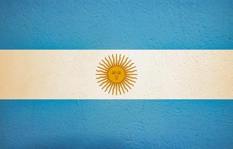 Argentina flag on the wall as a background Stock Photos