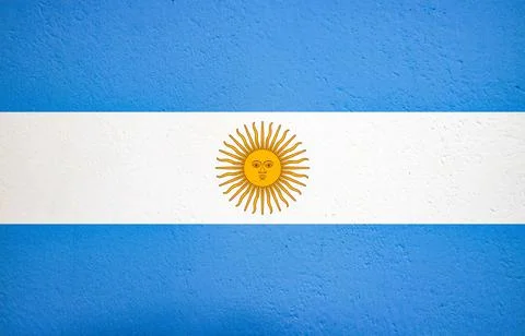 Argentina flag on the wall as a background Stock Photos