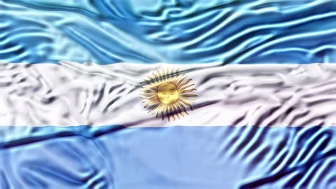 Argentina Flag Waving 3D Animation Loop. 库存影片 336521607