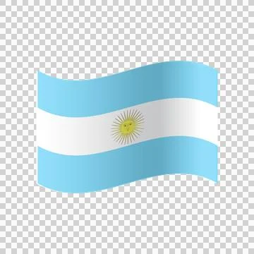 Argentina flag waving effect with sun of may central icon. Stock Illustration