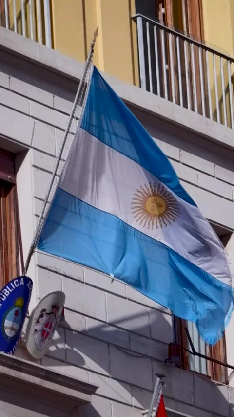 Argentina flag waving full background Stock Footage 312989963