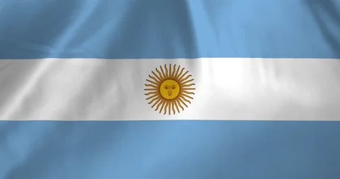 Argentina flag waving with the wind background loop video animation Видео 327171569
