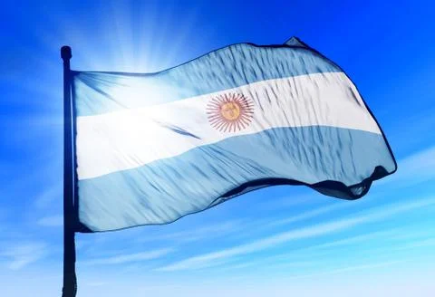 Argentina flag waving on the wind Stock Illustration