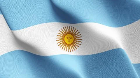 Argentina flag waving on wind. Stock Illustration