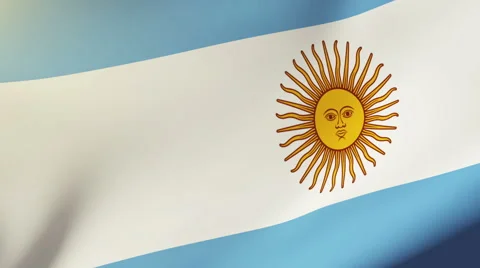 Argentina flag waving in the wind. Looping sun rises style.  Animation loop Stock-Footage 48600640