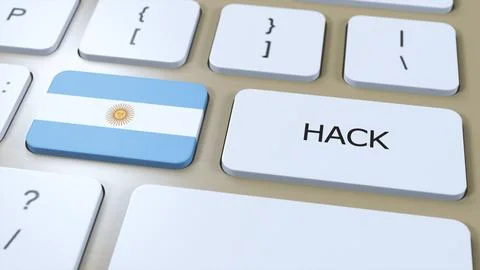 Argentina Hack of Country or Hacker Attack 3D Illustration. Country National Illustrazione stock