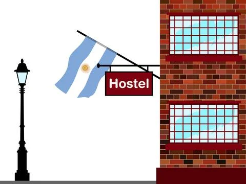 Argentina Hostels Vector Illustration Stock Illustration
