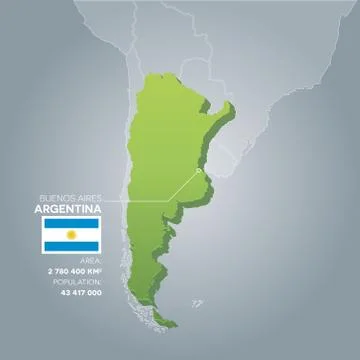 Argentina information map. Stock Illustration