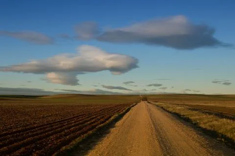 Argentina, Las nubes, Landscape with dirt road Stock Photos