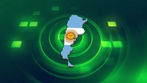 Argentina Map and Flag Background Vídeo Stock 344026480
