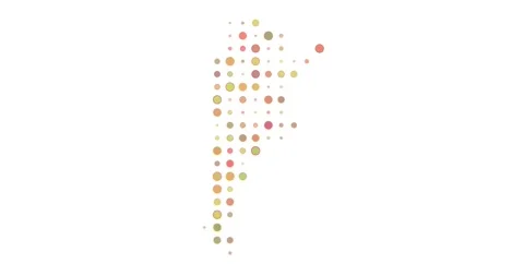 Argentina Map In Colorful Dot Matrix Stock Footage 312347621