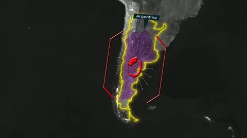 Argentina Map - Cyber Attack Stock Footage 268471131